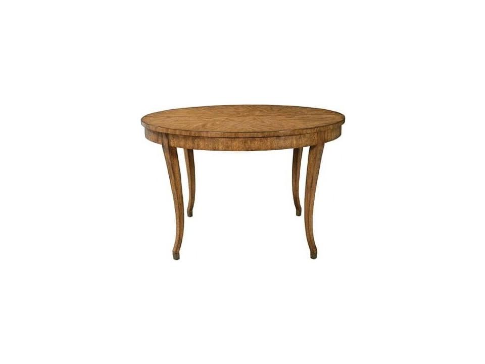 Biedermeier 48-Inch Round Extension Dining Table in Artisan Mahogany