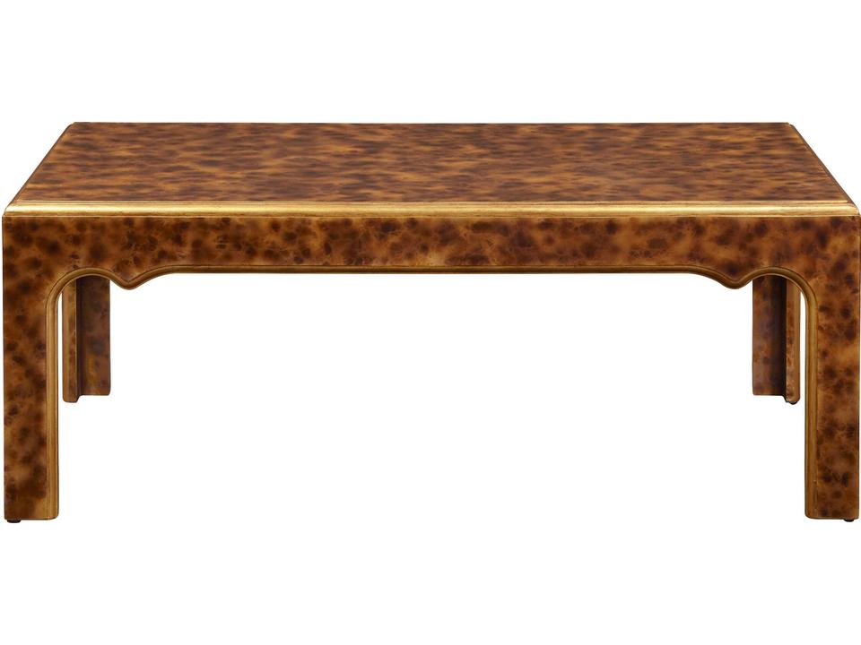 Rectangular Wood Tortoise Coffee Table