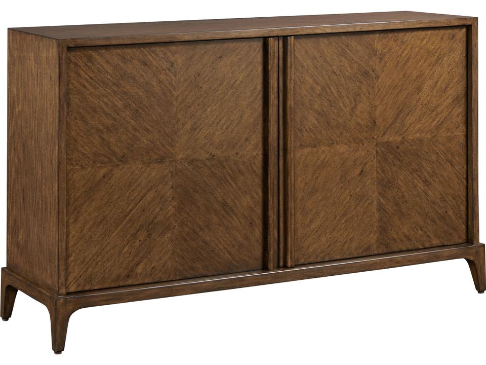 Mocha Brown 2-Door Accent Chest with Mahogany Wood