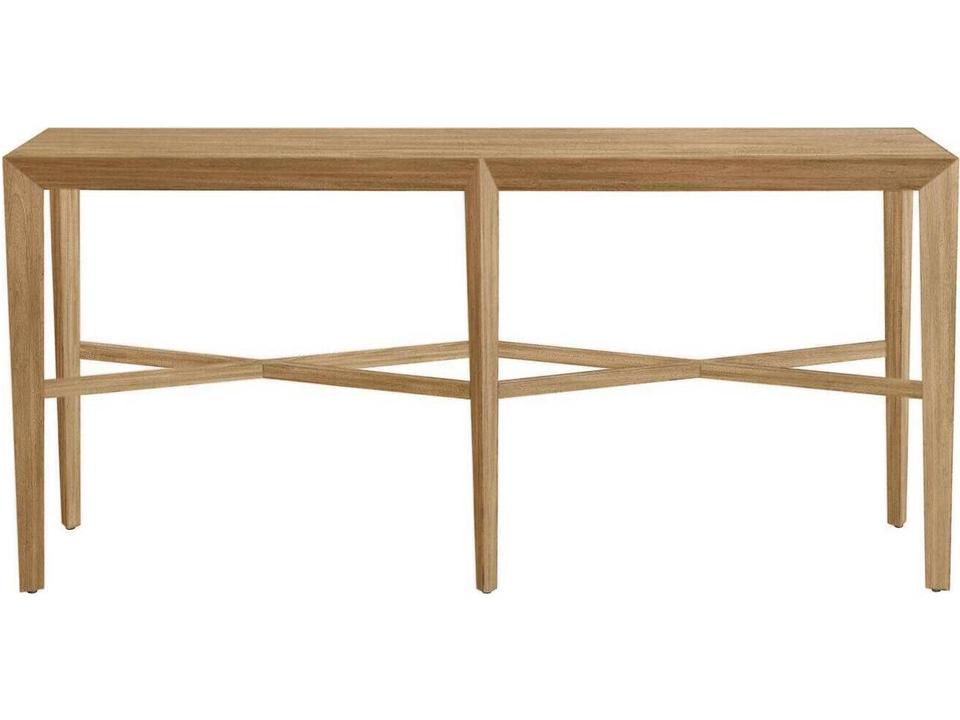 Rectangular Wood Bleach Console Table with X Stretcher