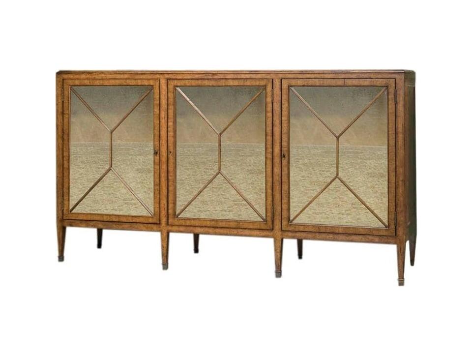 72-Inch Mahogany Wood Antique Mirror Sideboard