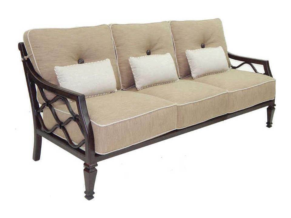 Villa Bianca Deep Seating Cast Aluminum Sofa with Three Kidney Pillows