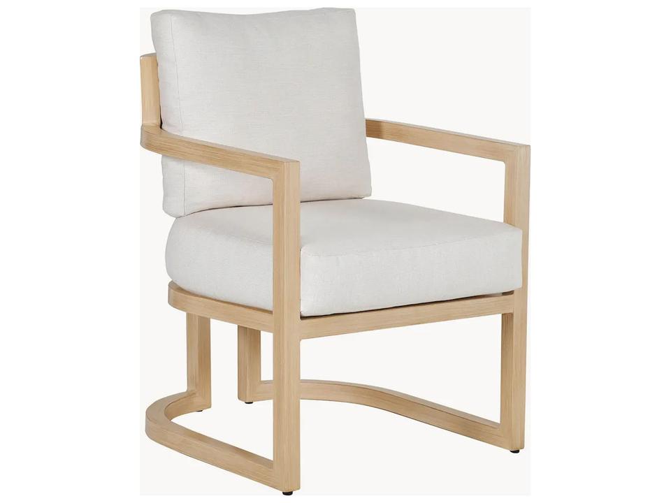 Gala Cushioned Outdoor Dining Armchair in Extruded Aluminum