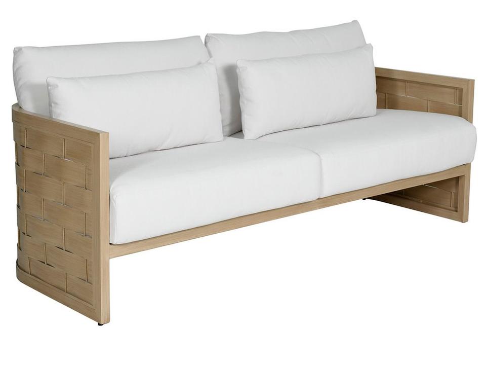 Biscayne Deep Seating Aluminum Loveseat with Two Accent Pillows