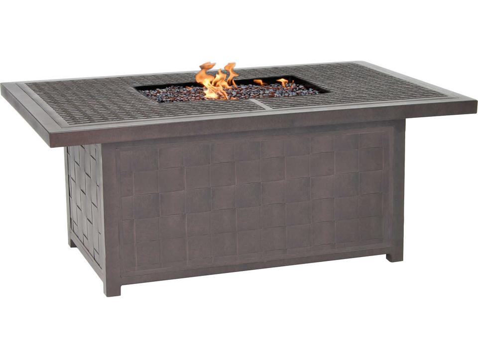 Classical 52-Inch x 36-Inch Cast Aluminum Rectangular Fire Pit Table