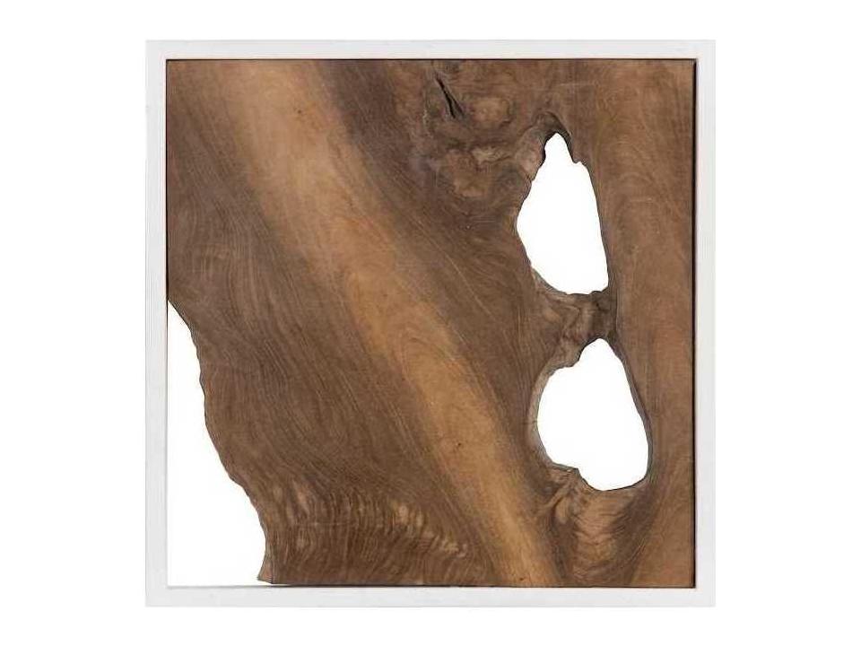 Framed Slice Wall Tile Teak Wood Wall Decor