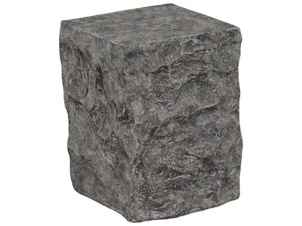 Cast Square Resin Gray End Table
