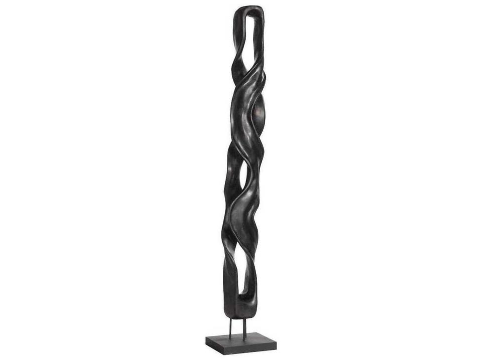 Twisting Root Black Wood Sculpture Modern Organic Accent