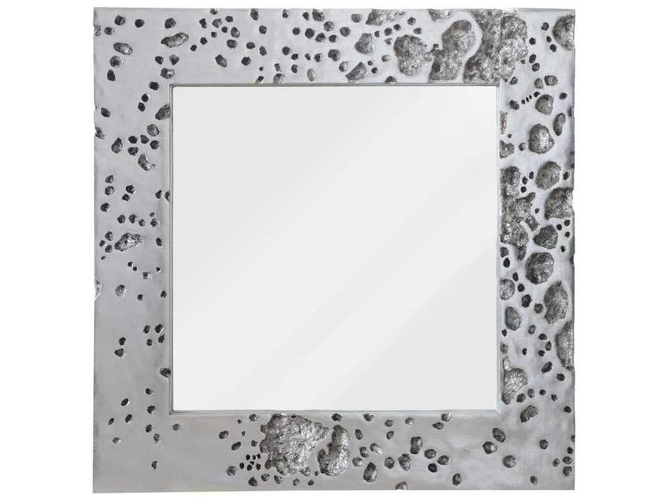 Splotch Square Wall Mirror in Silver Leaf