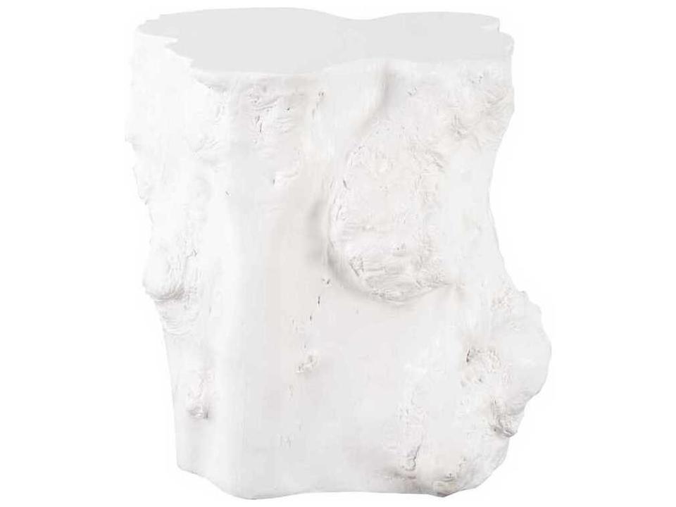 Cast Naturals Log White Resin Composite End Table