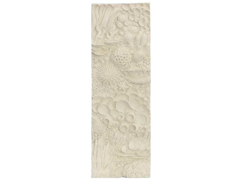 Coral Reef Rectangle Wall Art in Off White Resin