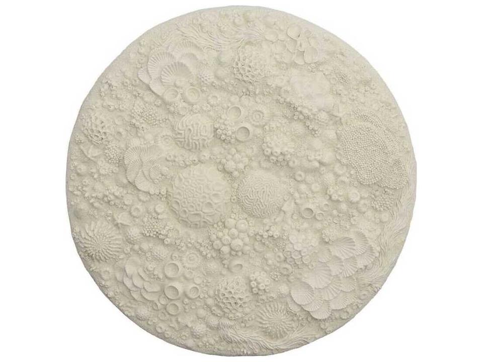 Coral Reef Wall Art Round Off White Large