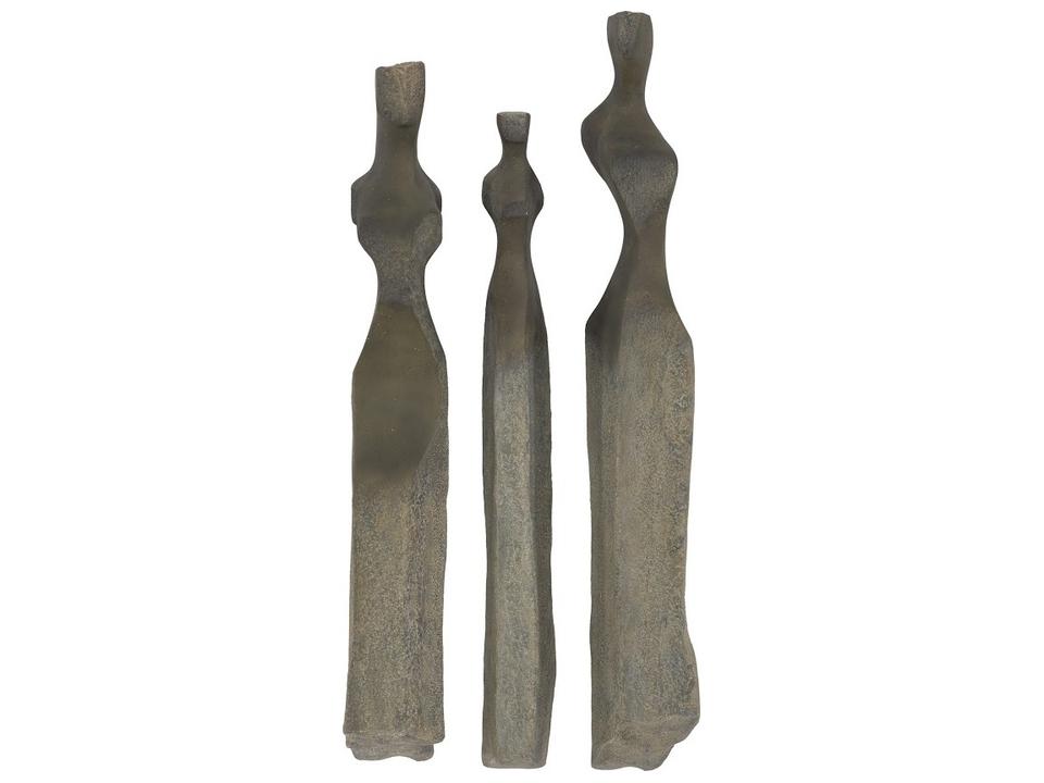 Cast Women Wall Art Set of 3 in Splinter Stone Finish