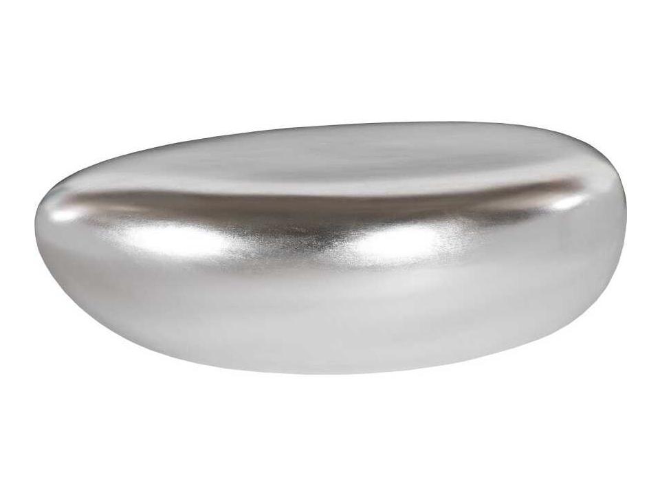 River Stone Oval Silver Leaf Coffee Table