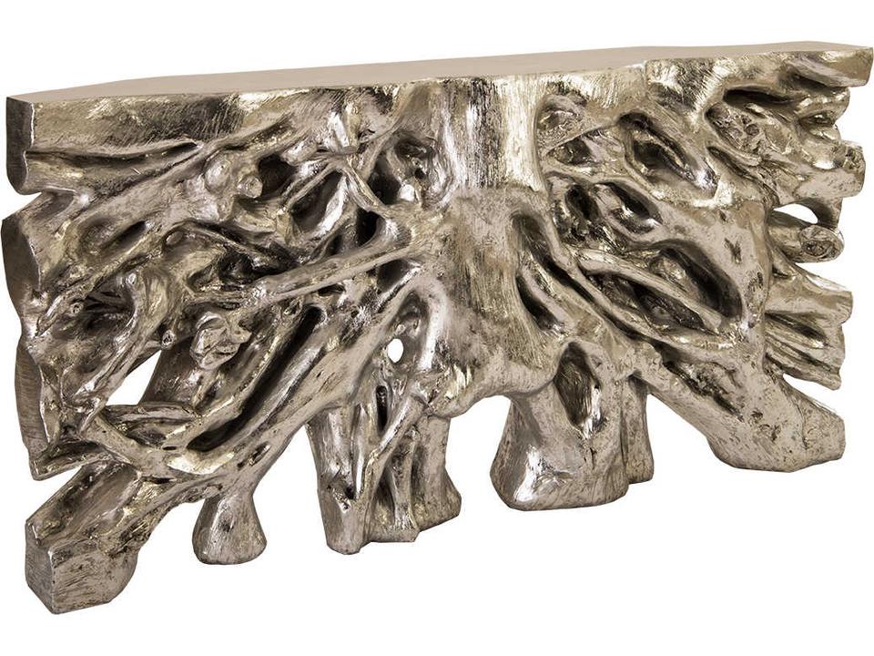 Cast Naturals Silver Leaf Console Table