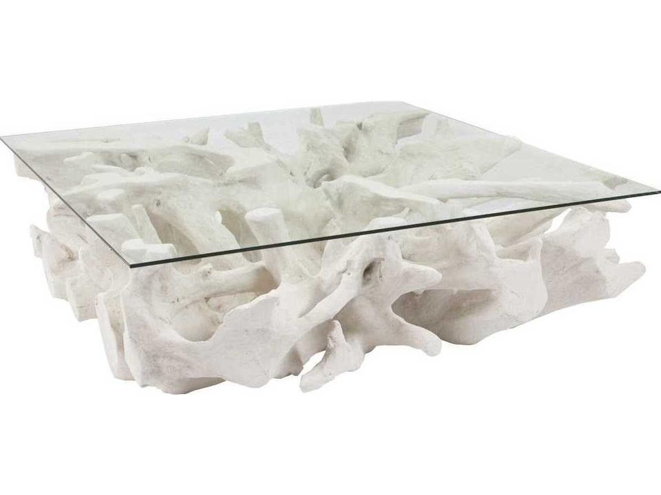Cast Naturals Square Glass White Stone Coffee Table