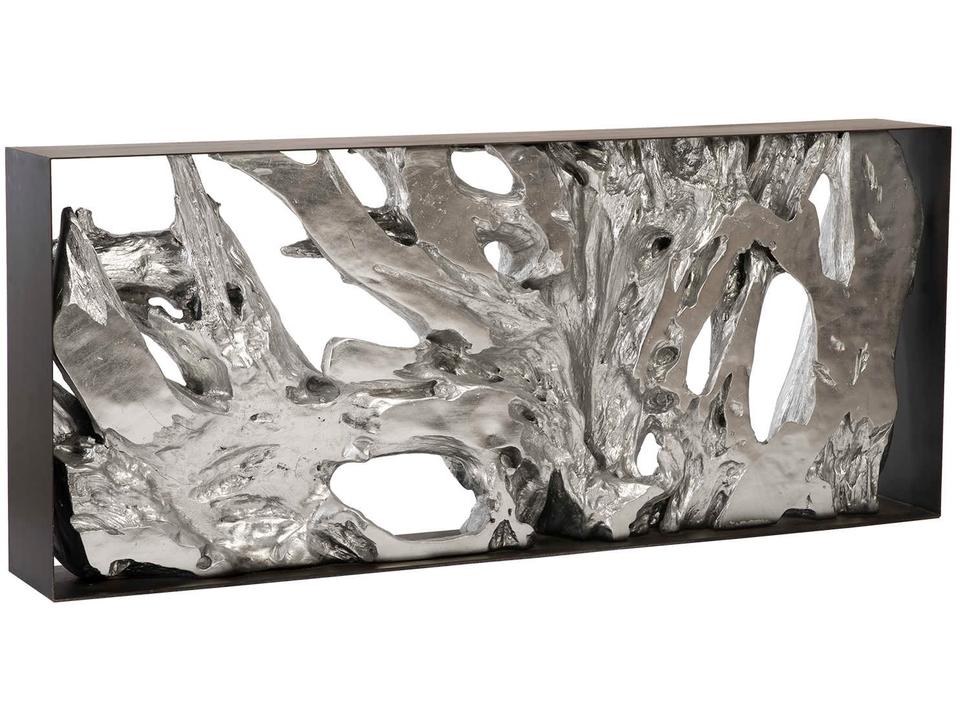 Cast Naturals Rectangular Metal Black Silver Console Table