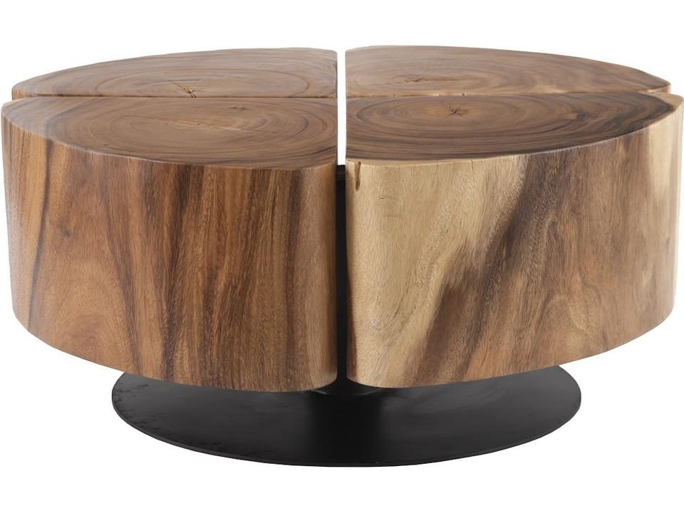 Origins Round Wood Coffee Table in Natural Chamcha Wood