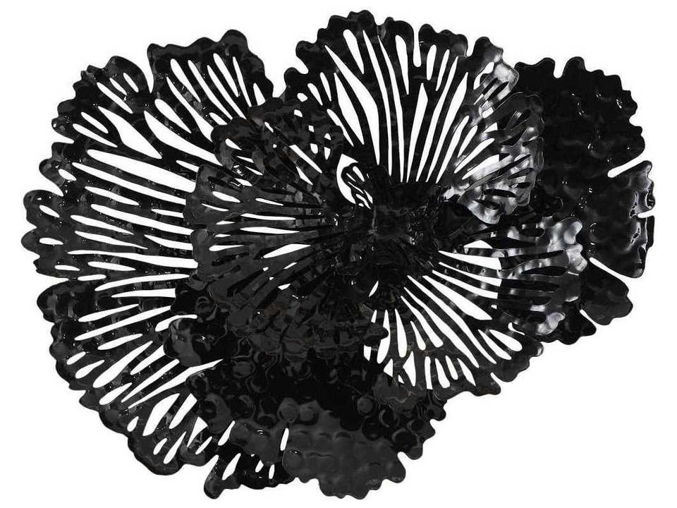 Flowers Collection Small Black Metal Wall Art