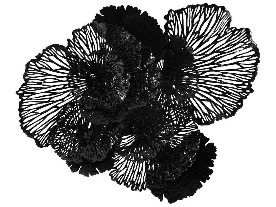 Large Black Flower Metal Wall Art