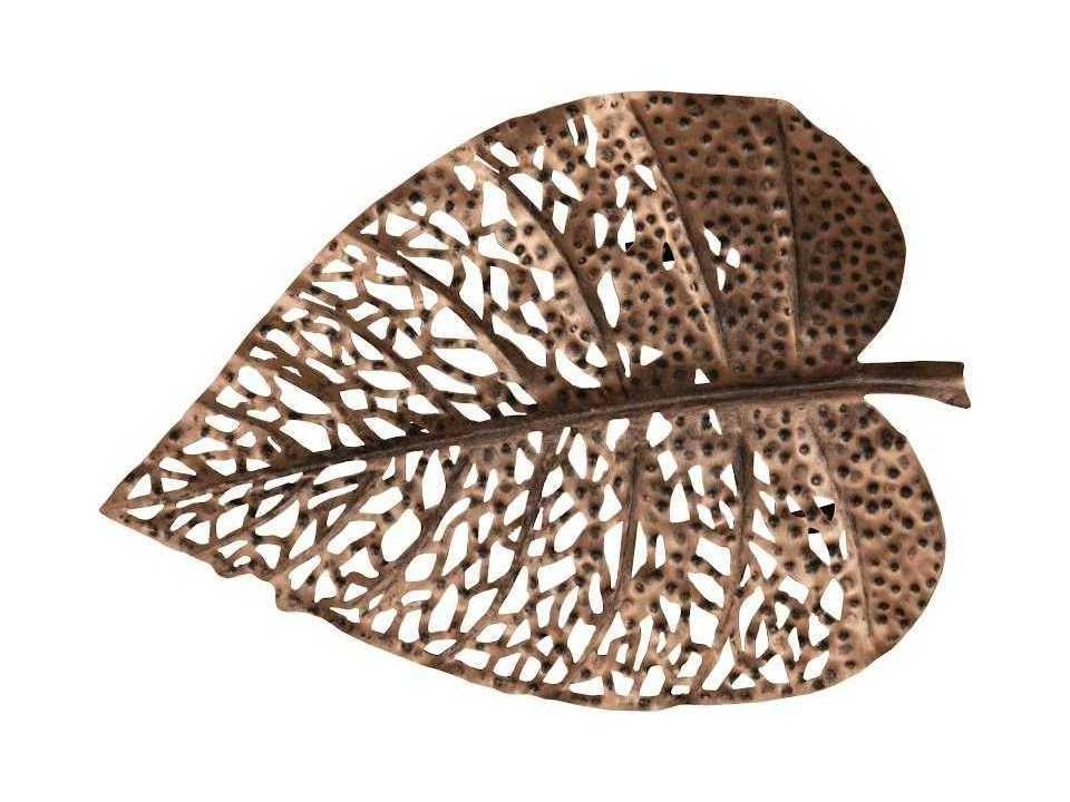 Birch Leaf Copper Metal Wall Art Small