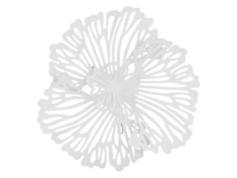 Flowers Wall Art Extra Small White Metal
