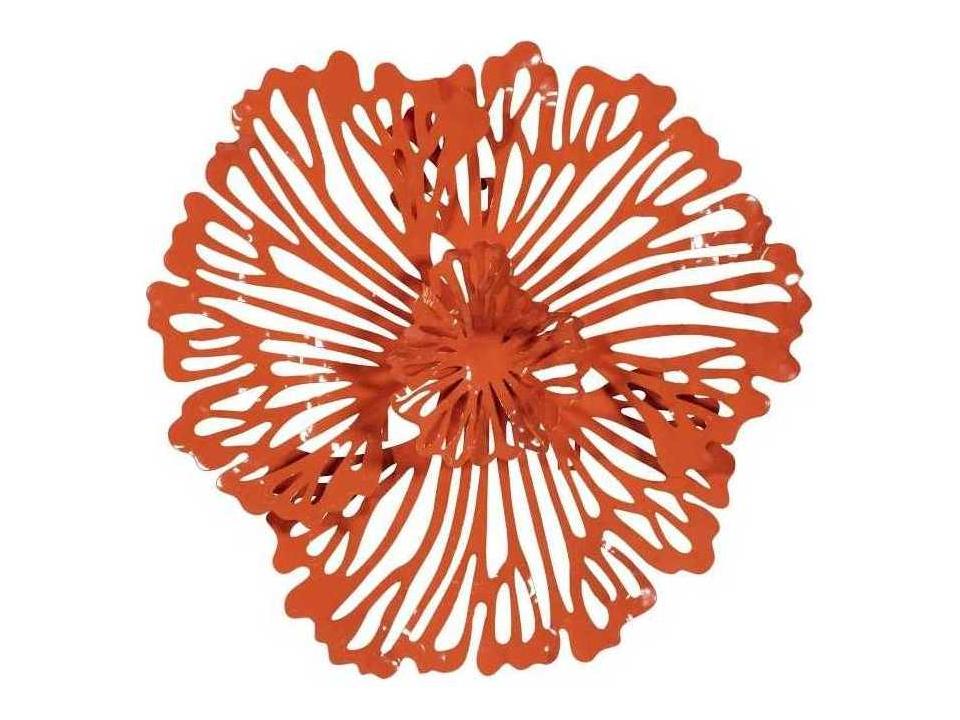 Flower Wall Art Extra Small Coral Metal Panel