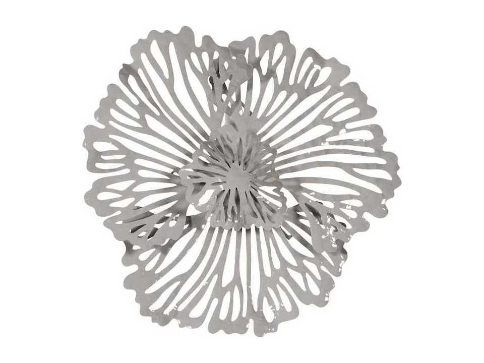 Flowers Extra Small Gray Metal Wall Art