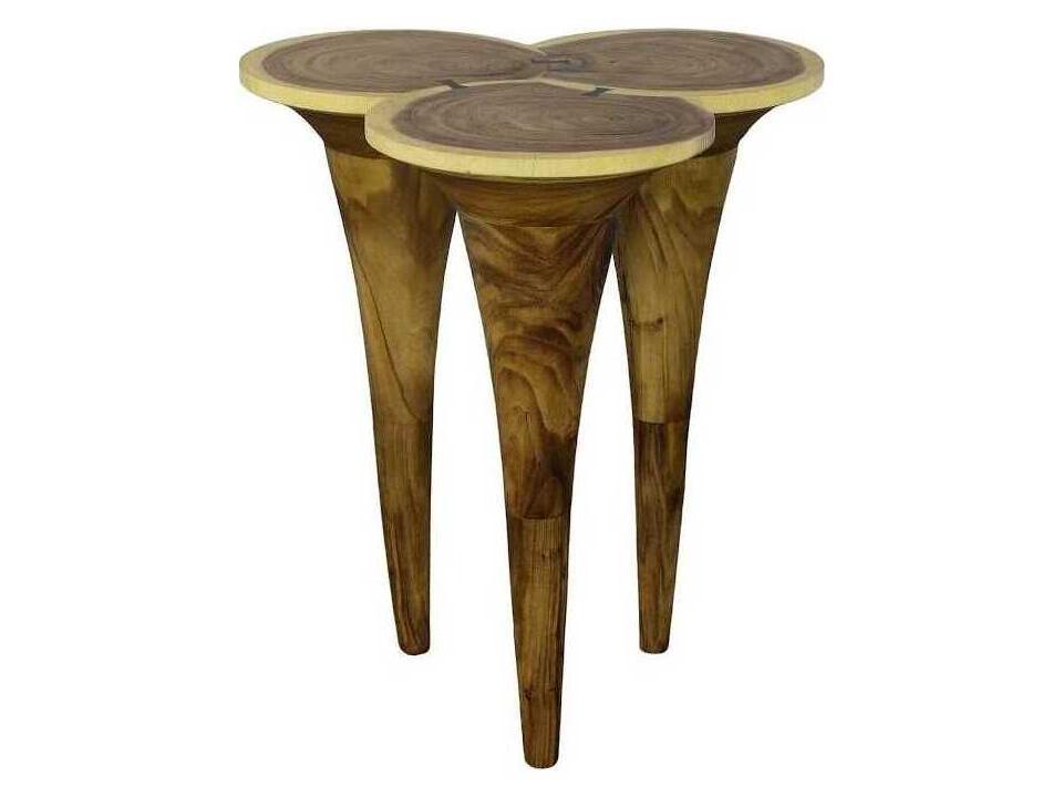 Origins Marley Round Bar Table in Natural Chamcha Wood