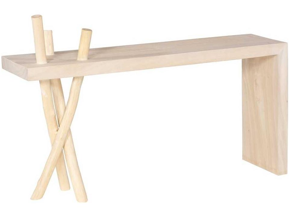 Branch Waterfall Console Table in Bleached Chamcha Wood