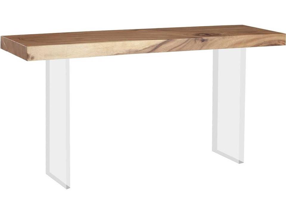 Rectangular Wood Clear Brown Console Table