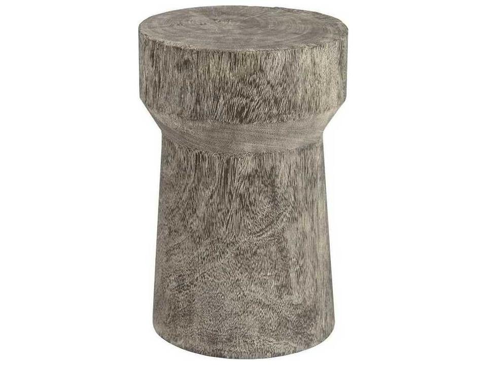 Curved Mooring Accent Stool in Gray Stone Finish