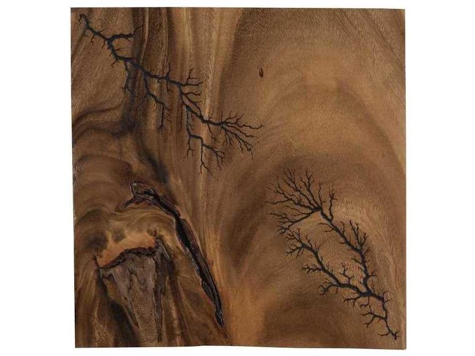 Lightning Wood Wall Art Tile in Natural Chamcha Wood
