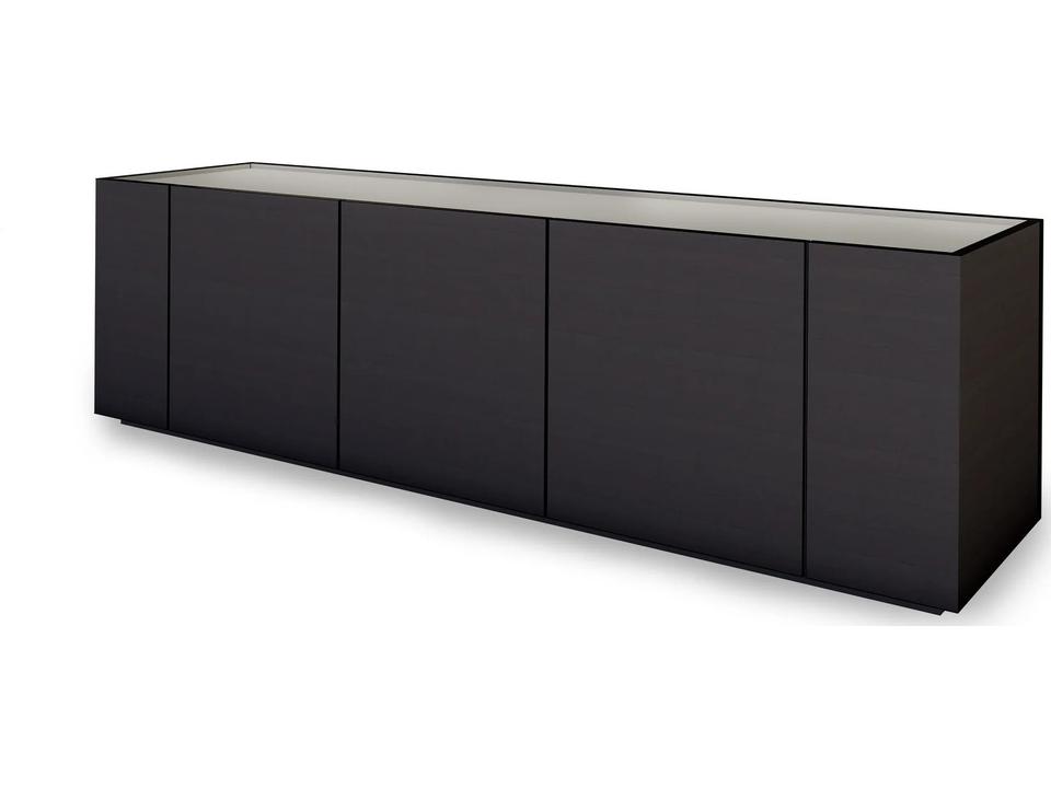 Cornice 82 Inch Sideboard in Dark Grey Ash and Grey Roccia Matt Lacquer