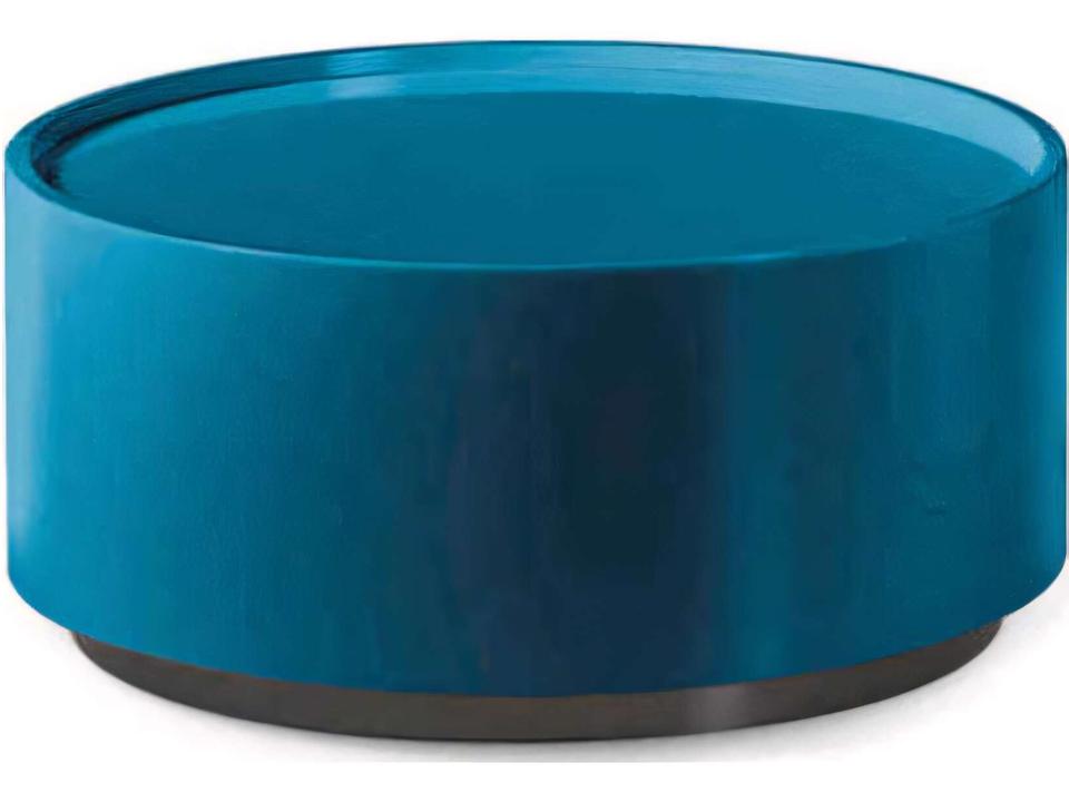 Dedalo 1-Drawer Round Nightstand in Dark Grey Ash and Matte Titanium