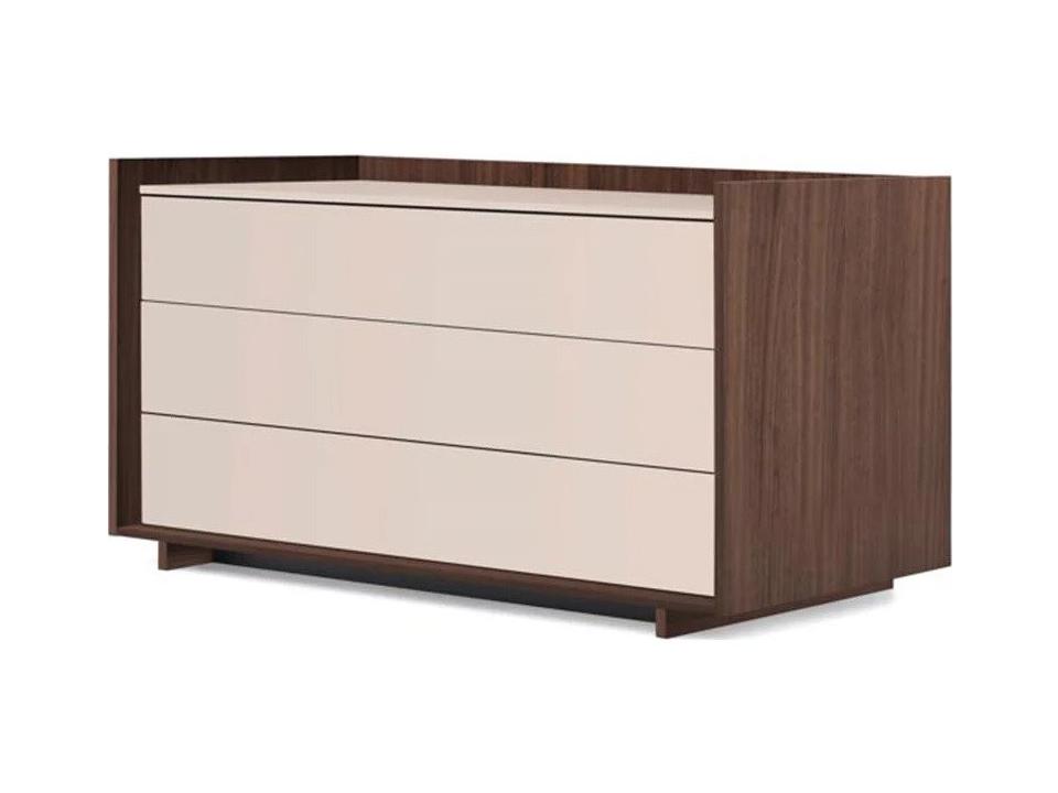 Kyoto 3 Drawers Dresser Walnut Beige/Seta