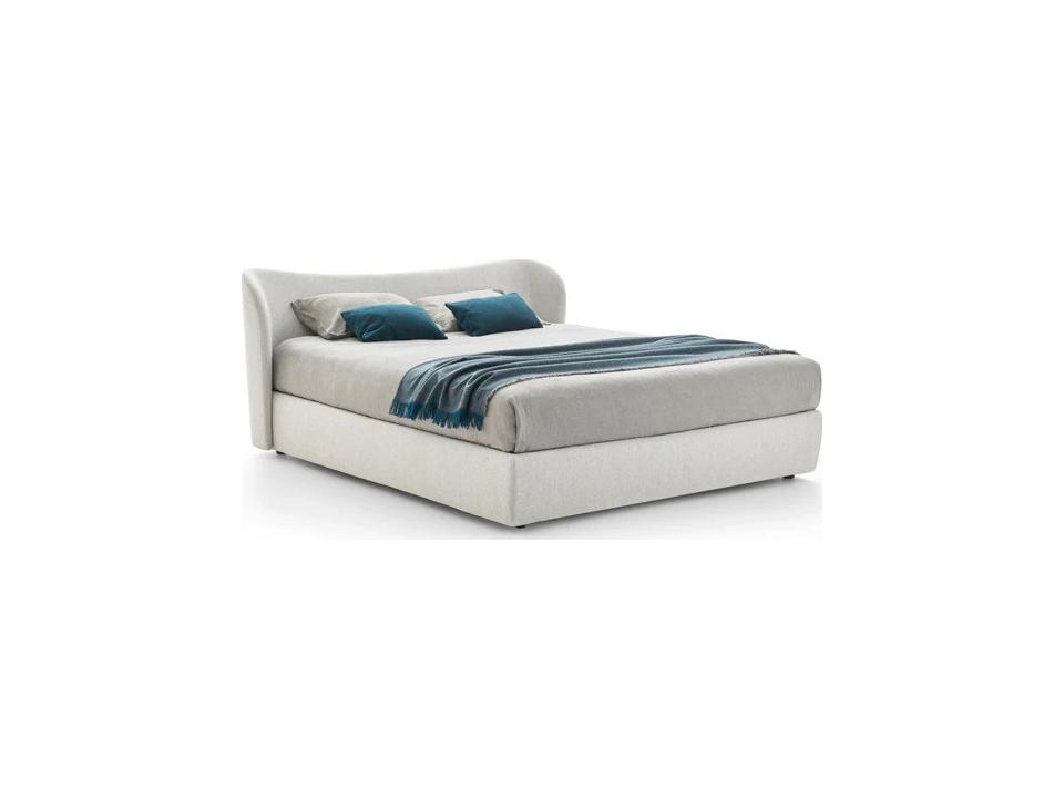 Embrace King Size Upholstered Bed in Light Grey Fenice Fabric by Note Design Studio