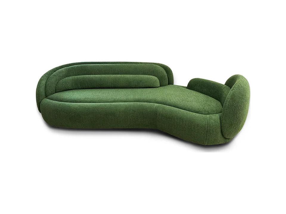 Peonia 117-Inch 3-Seat Fabric Sofa in Green Acacia