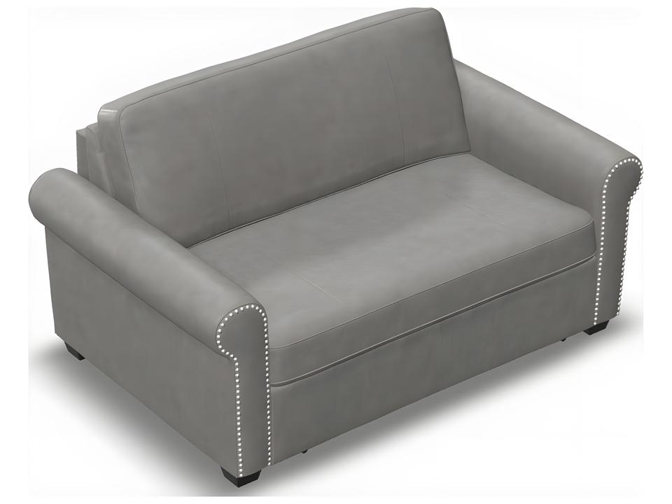 Swinden Twin Leather Upholstery Sofabed with Rolled Arms