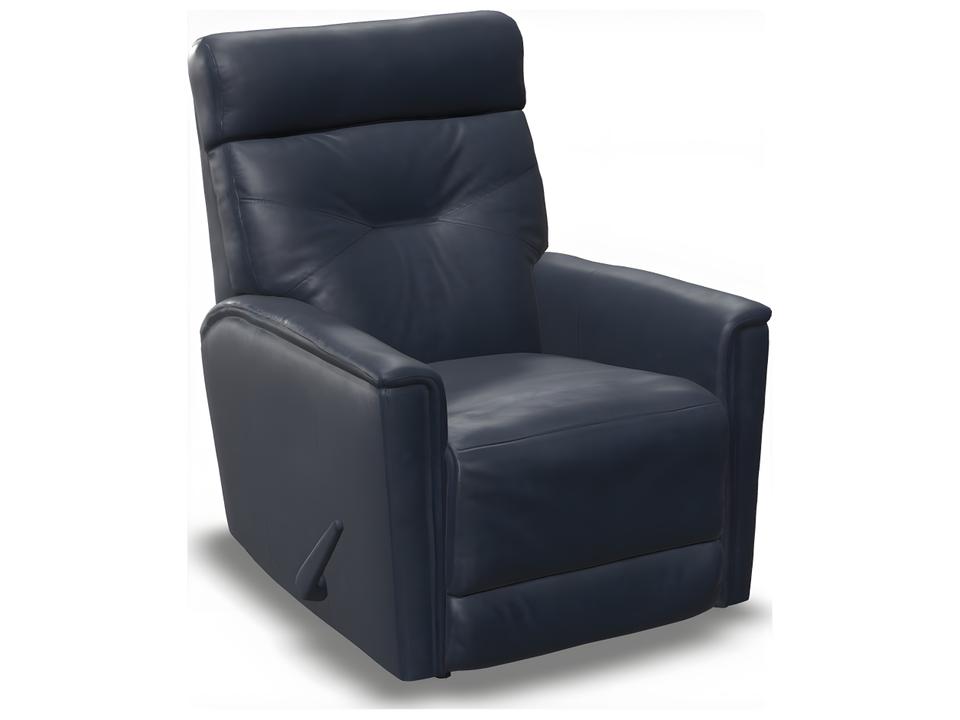 Denali Leather Upholstery Rocker Recliner with Slim Profile Arms