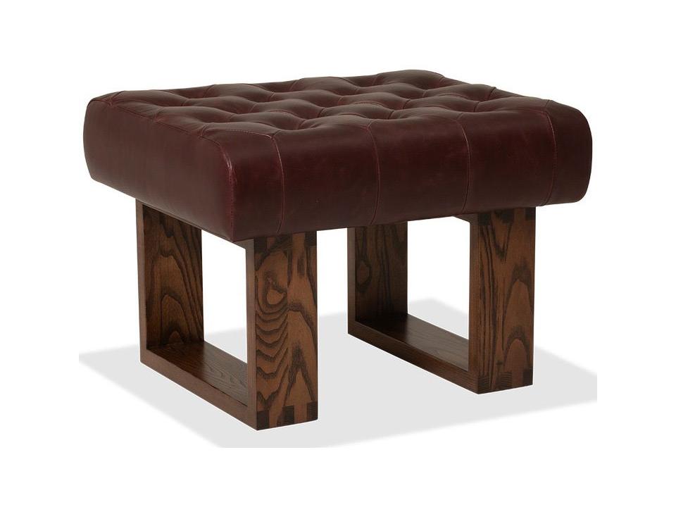 Wyatt Tufted Upholstery Ottoman with Solid Wood Frame