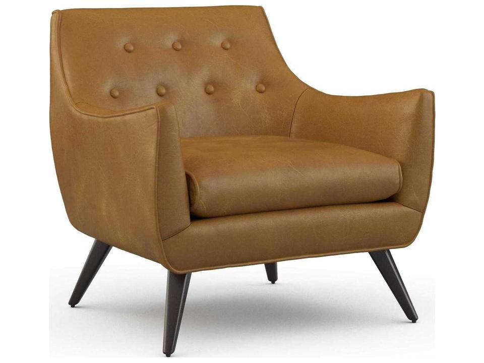Marley Leather Accent Chair with Button Tufted Back