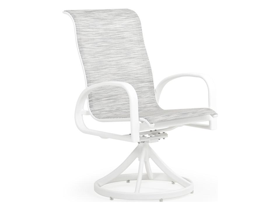 Sandoval Aluminum Sling Swivel Rocker Dining Arm Chair