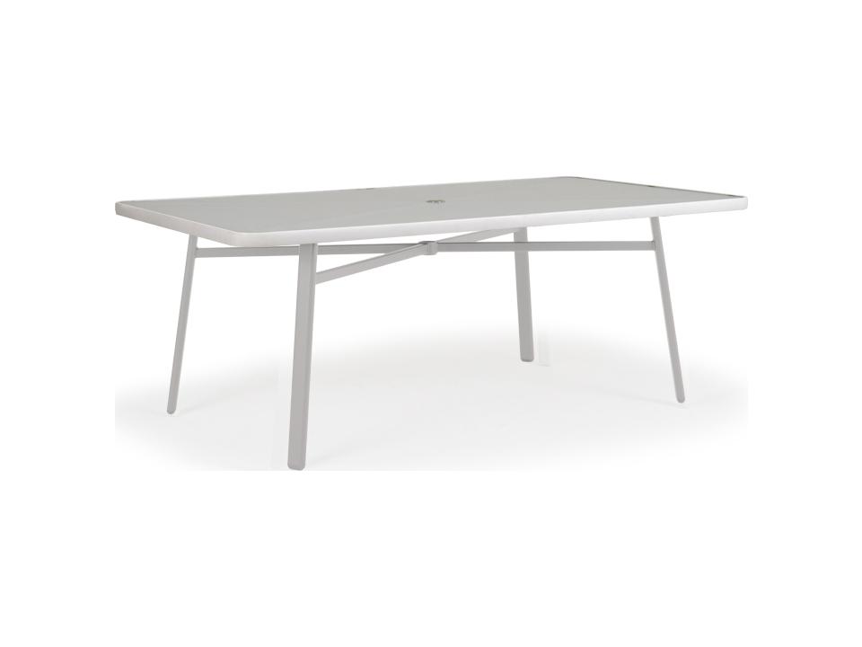 Sandoval 75x42 Inch Rectangle Glass Dining Table Top Textured White