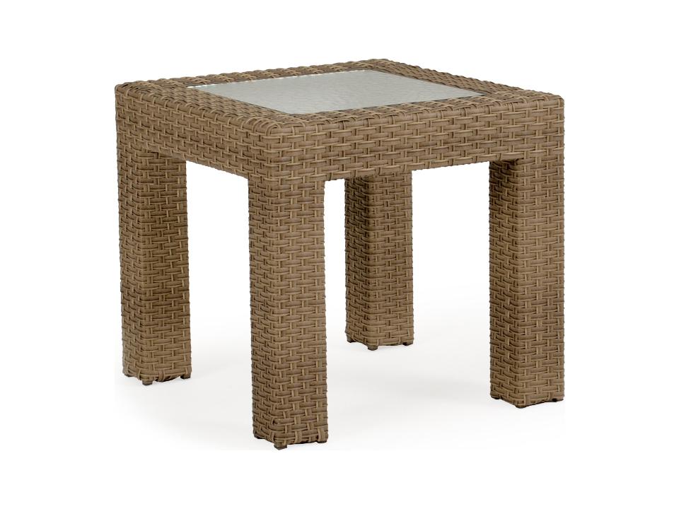 Seaside Square Glass Top End Table