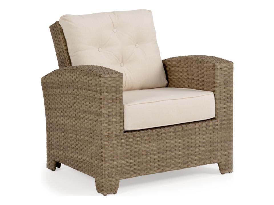 Seaside Outdoor Wicker Accent Chair in Oyster Grey
