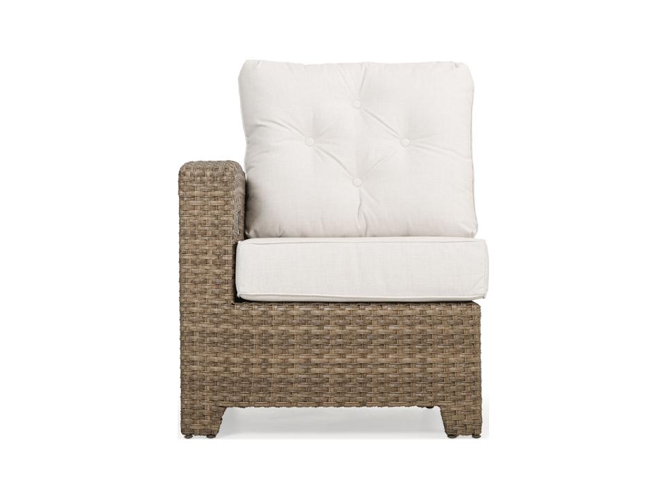 Seaside Wicker Left Arm Facing Reclining Sectional Chair