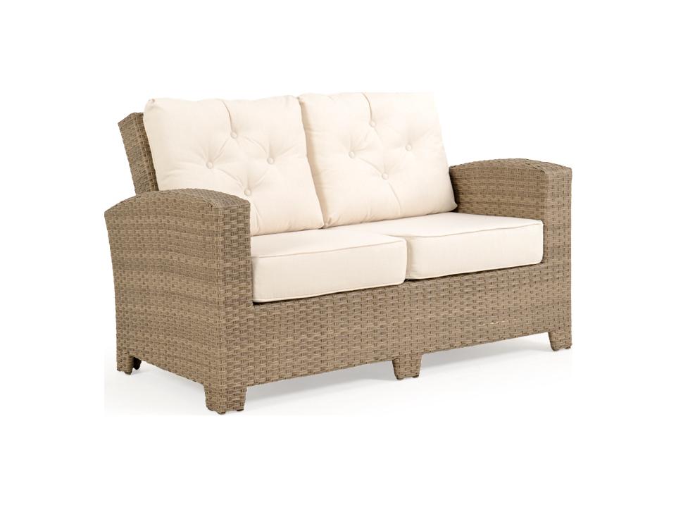 Seaside Wicker Outdoor Loveseat with Cushions