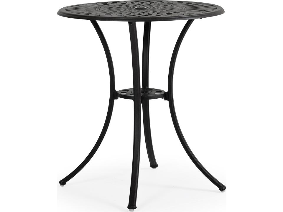 Oxford 30 Inch Round Counter Table with Umbrella Hole in Weathered Black