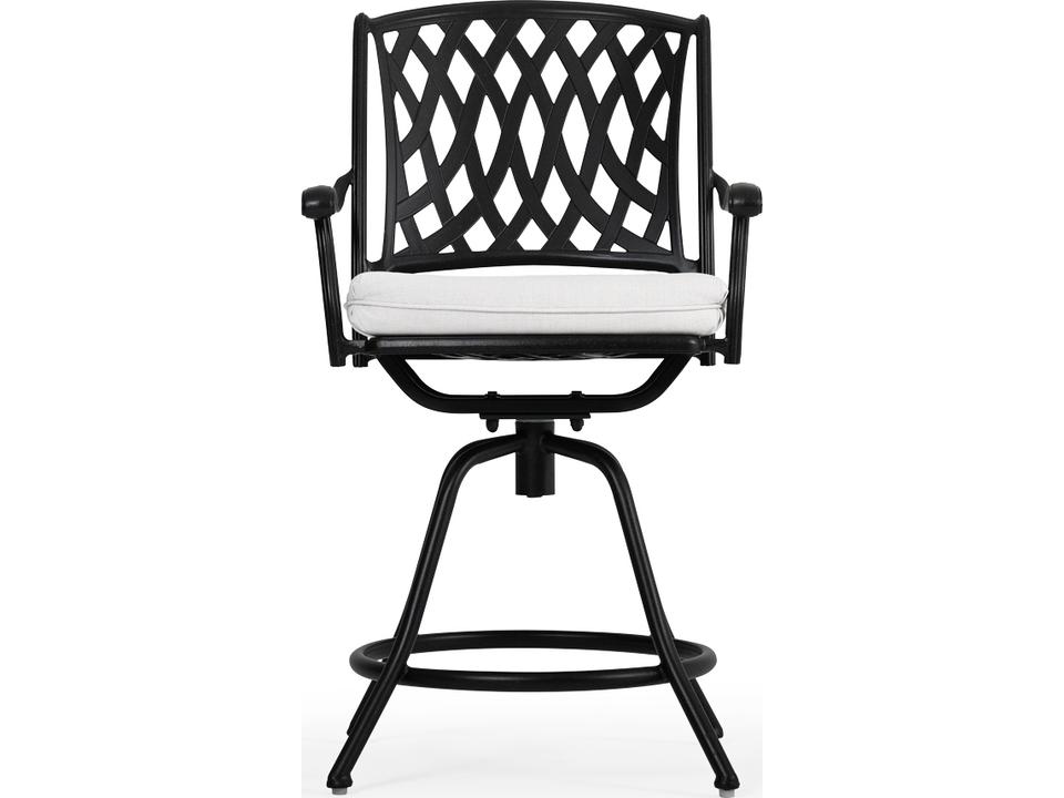 Oxford Swivel Counter Stool in Weathered Black Cast Aluminum
